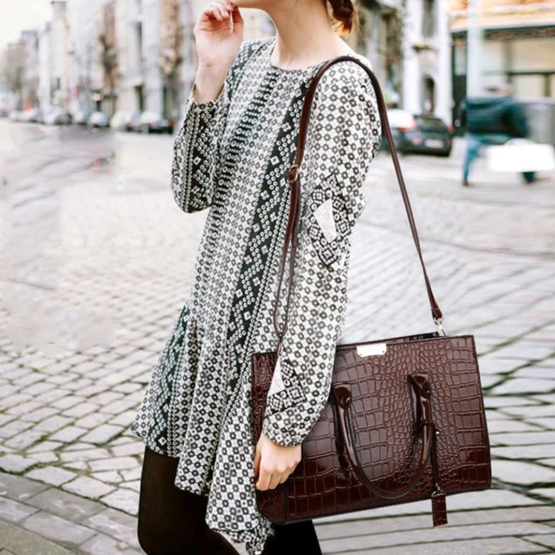 Luxury Alligator-Print Crossbody Bag