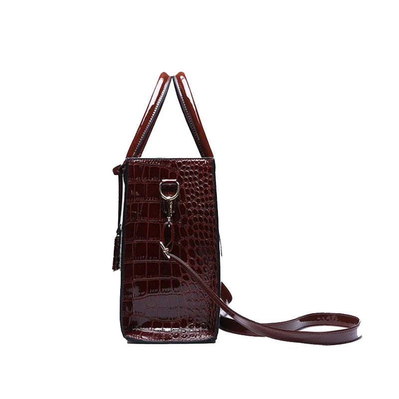 Luxury Alligator-Print Crossbody Bag