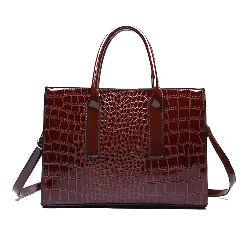 Luxury Alligator-Print Crossbody Bag