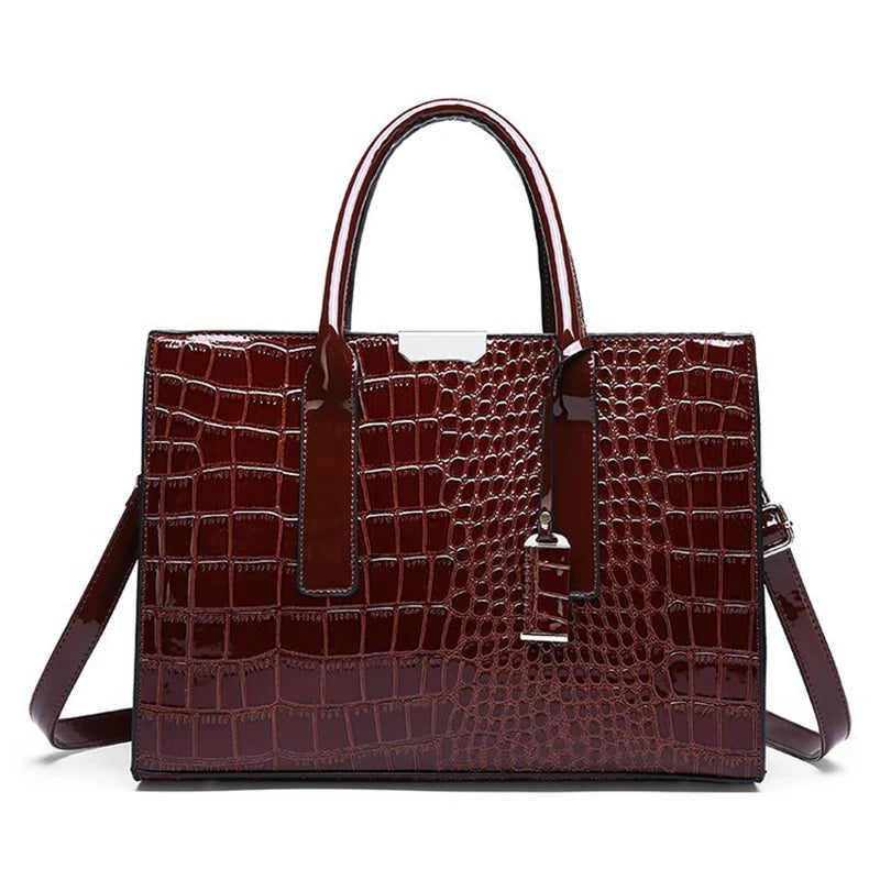 Luxury Alligator-Print Crossbody Bag