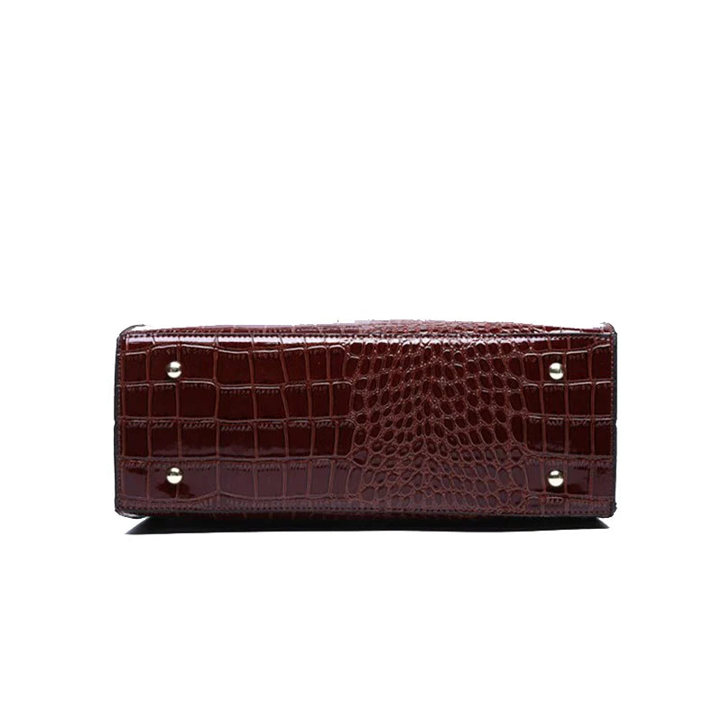 Luxury Alligator-Print Crossbody Bag