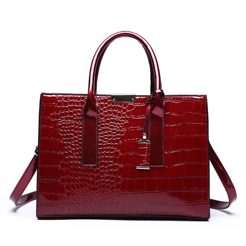 Luxury Alligator-Print Crossbody Bag