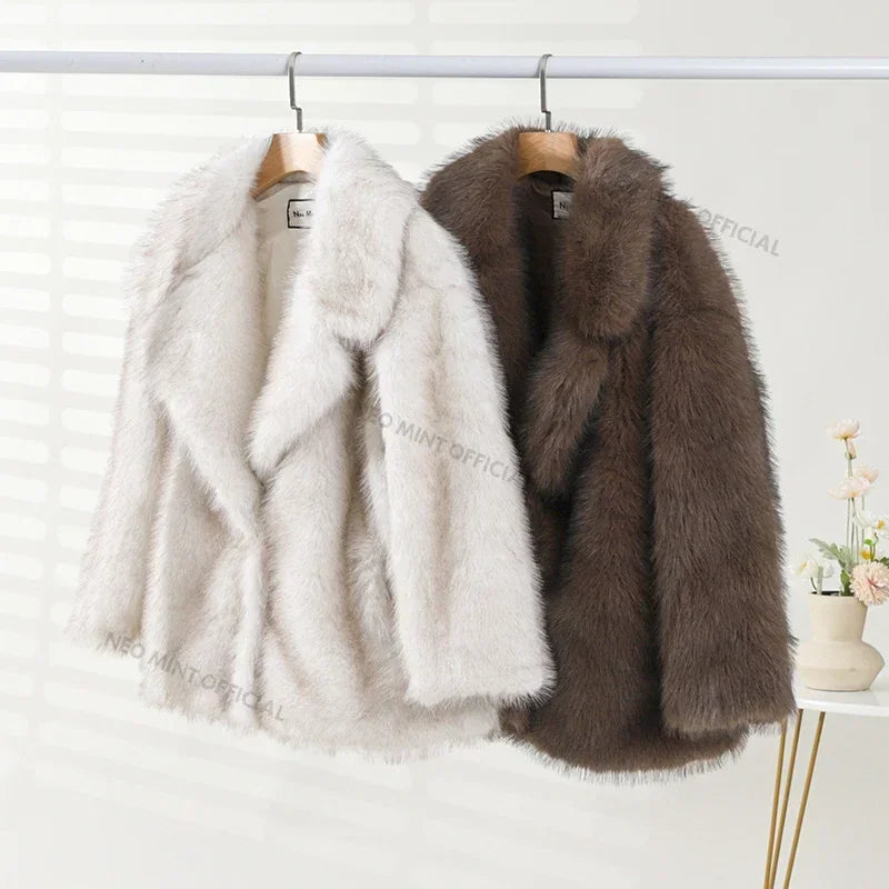 Gradient Faux Fur Coat