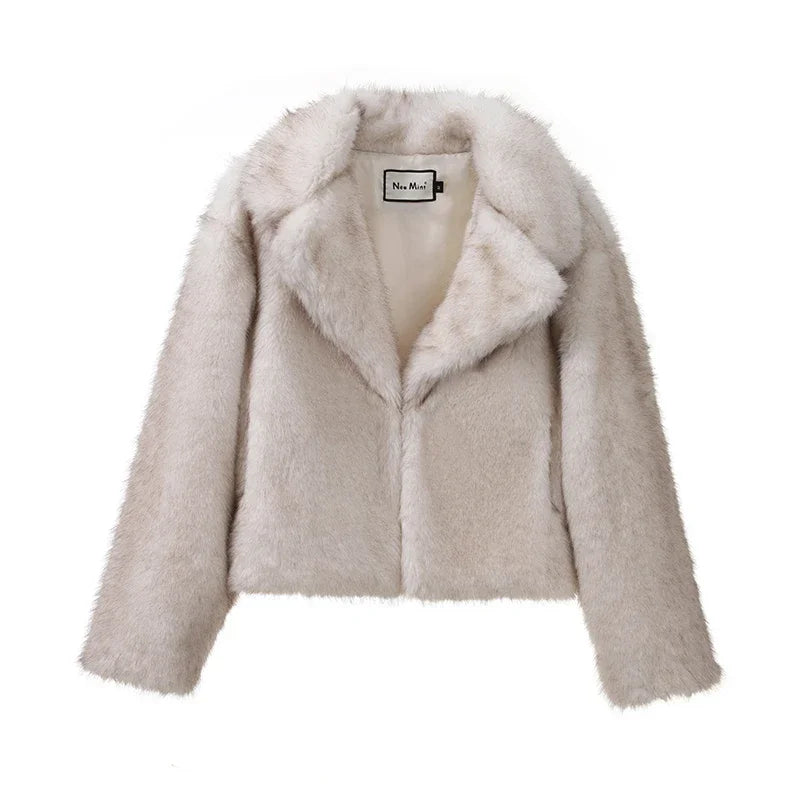 Chic Gradient Faux Fur Jacket