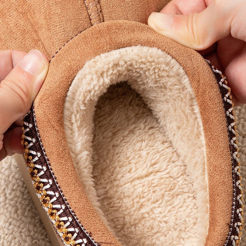 Plush Winter Embroidered Slippers