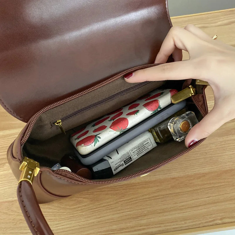 Luxury Solid PU Leather Clutch