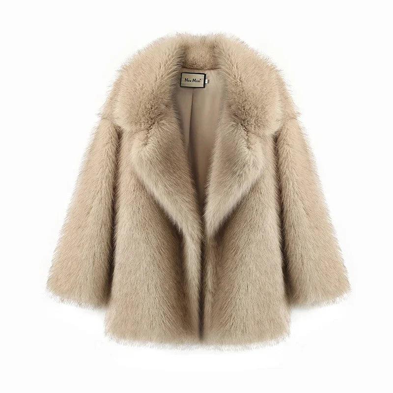 Gradient Faux Fur Coat