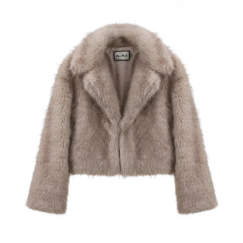 Chic Gradient Faux Fur Jacket