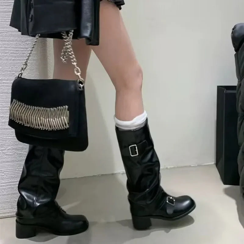 Knee-High Platform Gothic Boots