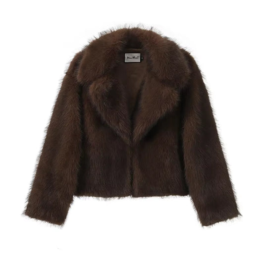 Chic Gradient Faux Fur Jacket